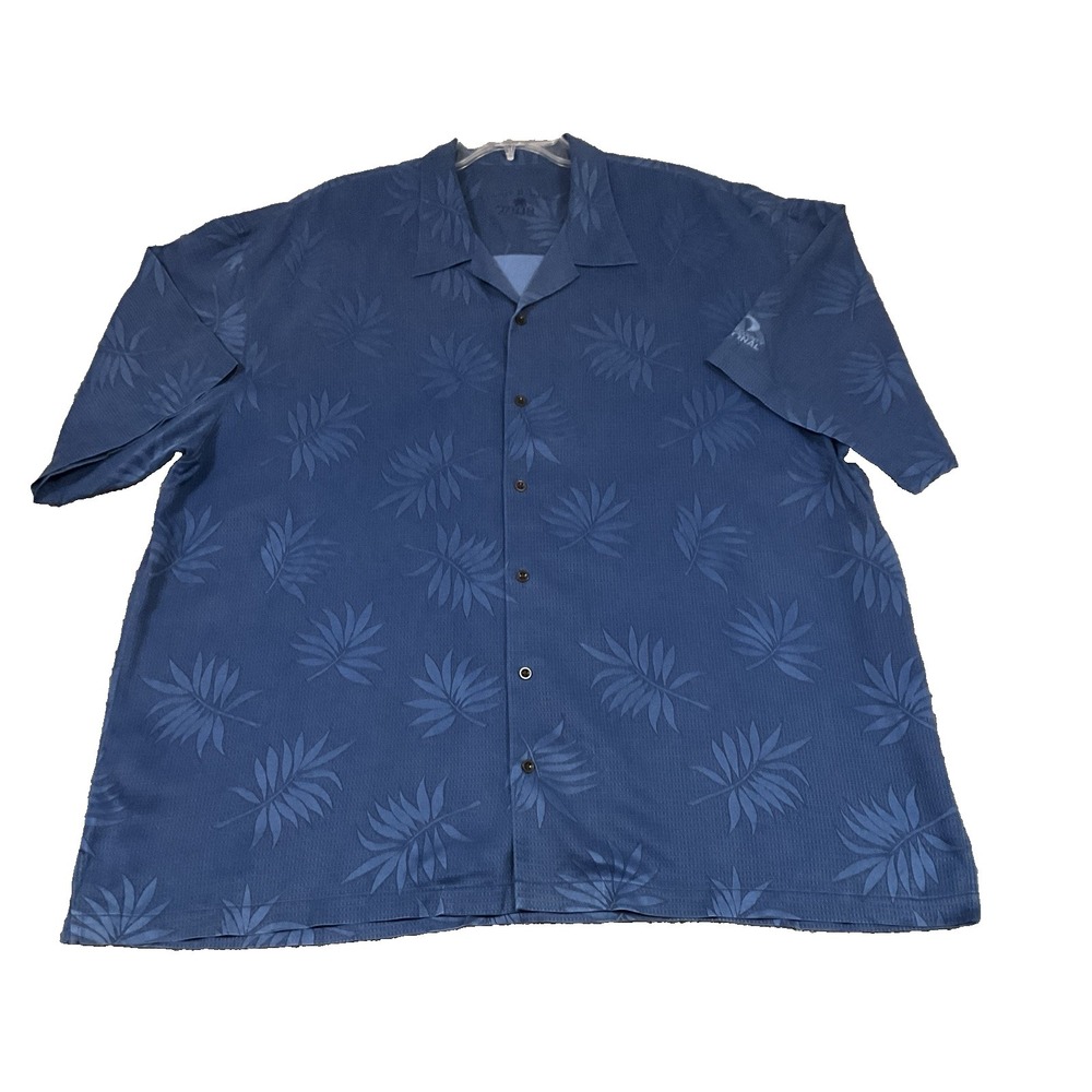 Vintage Tommy Bahama TB18 Men's Hawaiian Floral Button Shirt Silk Blue XXL EUC